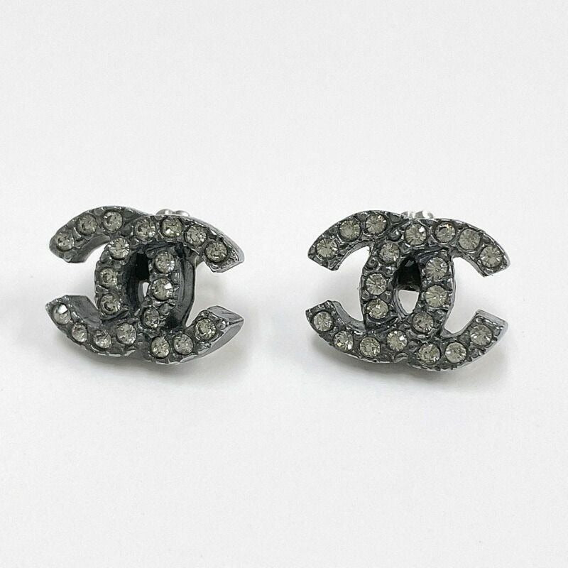Chanel Earrings CC Mark Antique Metal