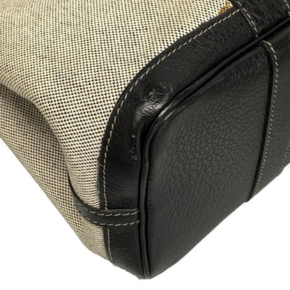 Hermes Garden Party TPM Ivory And Black Silver Hardware Tote Bag