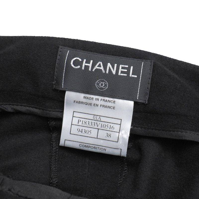 Chanel Pants Size 38 01A Coco Button CC Button Stretch Tapered Pants 20251008
