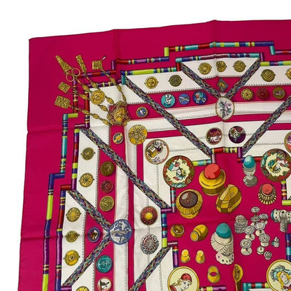 Hermes Scarf Silk Carre 90 Petie Main Seamstress Pink