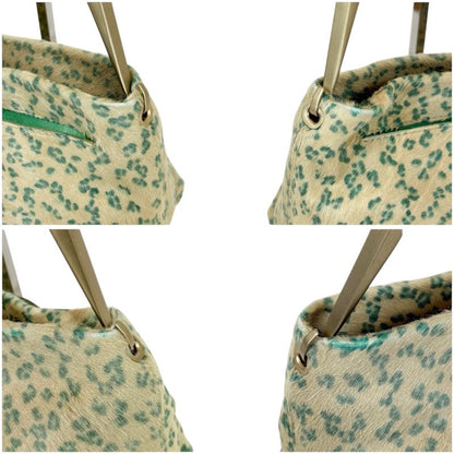 Bottega Veneta One Shoulder Bag Accessory Pouch Halaco Leather Green Beige