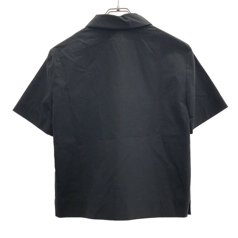 Fendi 15ss Leather Half Zip Design Short Sleeve Top Fs6564 2zm Black 40