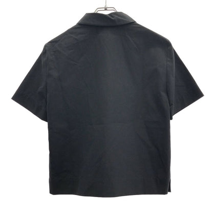 Fendi 15ss Leather Half Zip Design Short Sleeve Top Fs6564 2zm Black 40