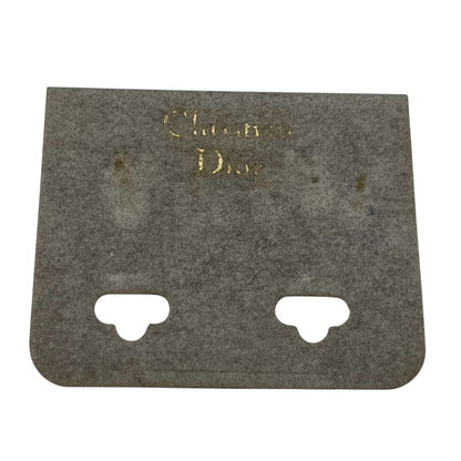 Christian DIOR Earrings Metal Faux Pearl Colored Stone Flower Gold