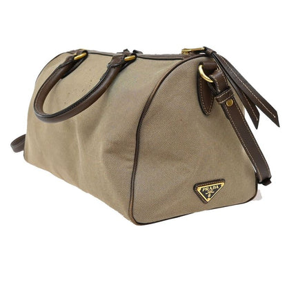 Prada Shoulder Hand Bag 2way Canvas Leather Brown 31ka941