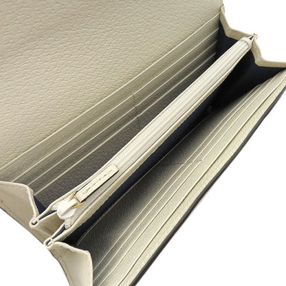 Gucci Long Wallet GG Continental Wallet Leather White Gold Hardware White