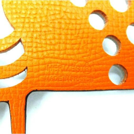 Hermes Petit Ash Bag Charm Togo Epsom Orange Gray — view 3