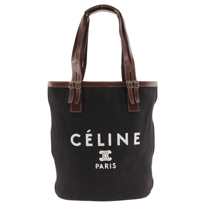 Celine Logo Canvas Black Tote Bag