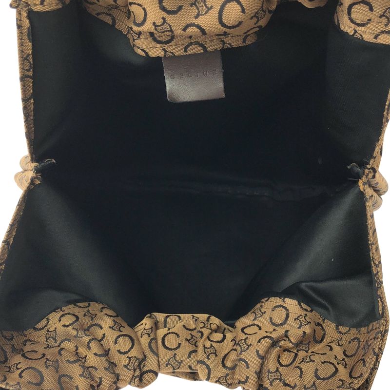 Celine - Macadam Pattern Circle Handle Canvas Handbag - Brown - Women