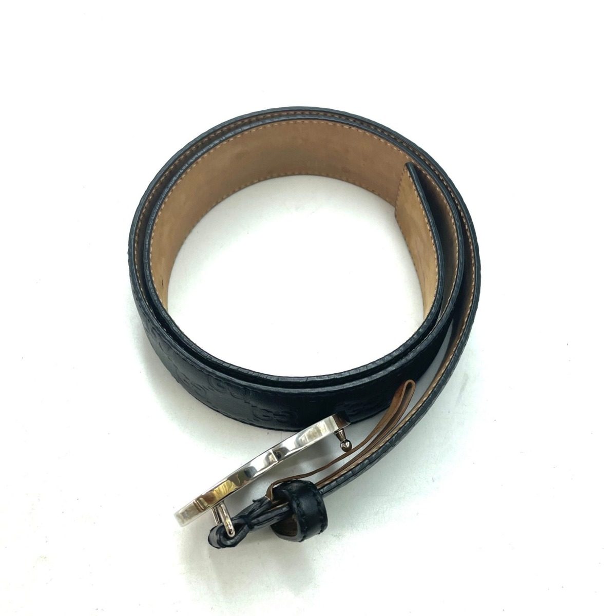 Gucci Interlocking Buckle Guccissima Leather Belt Black — view 16