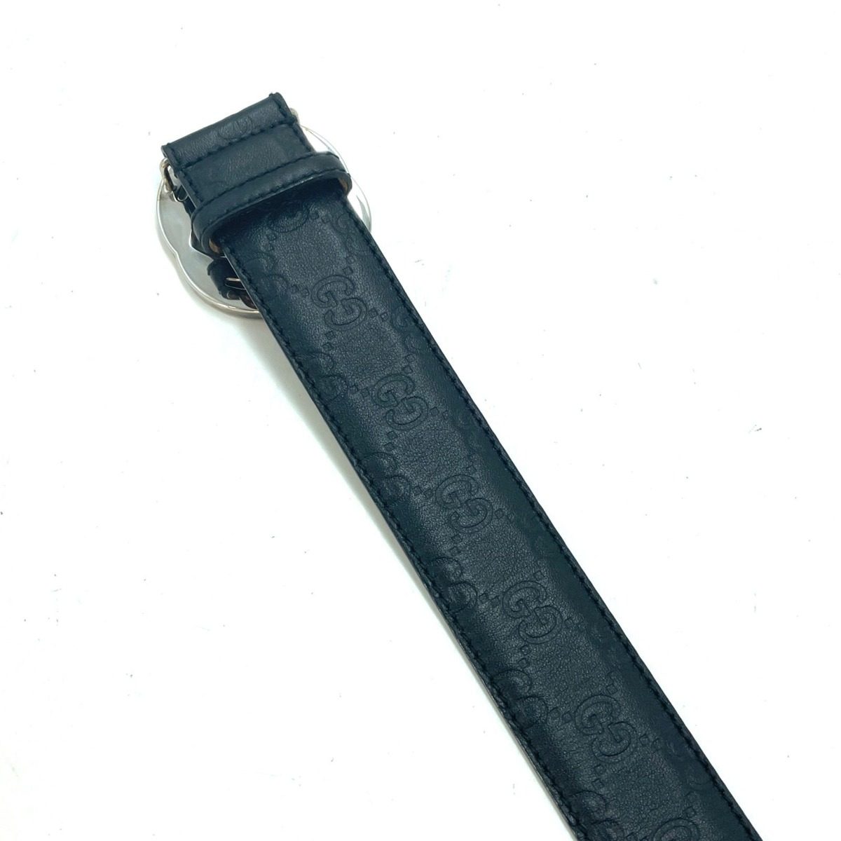 Gucci Interlocking Buckle Guccissima Leather Belt Black — view 6
