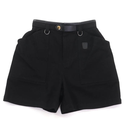 Louis Vuitton 23 SS Lamb Leather Piping Plate Logo Button Shorts Black 34