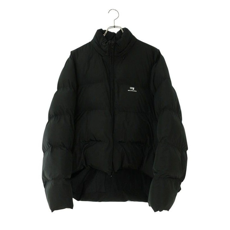 Balenciaga Logo Print Puffer Jacket 38