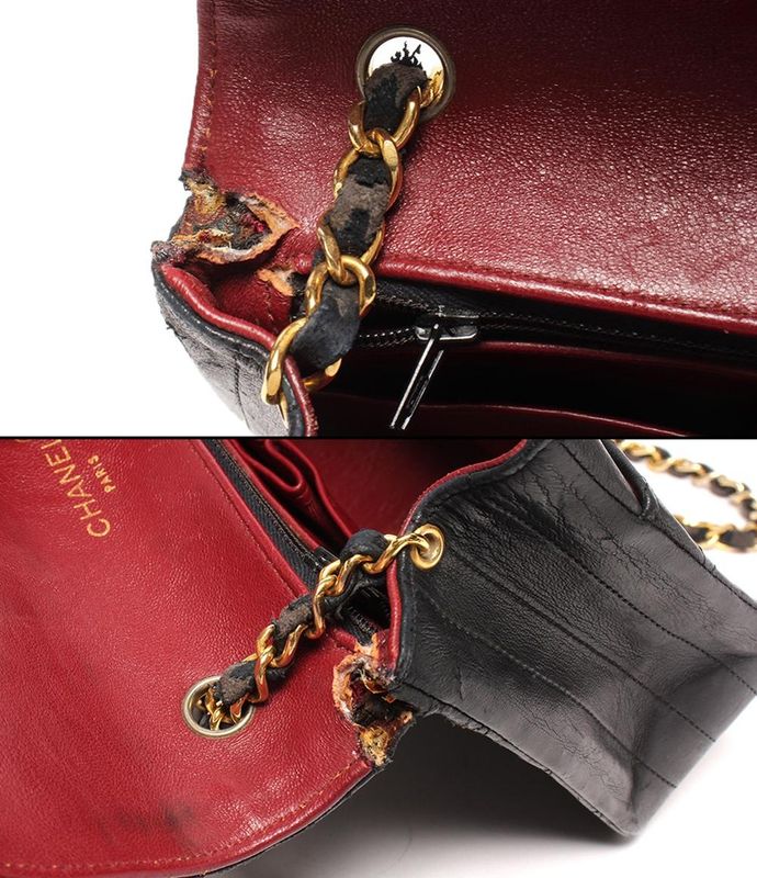 Translated Chanel Chain Shoulder Bag Single Chain Lambskin Gold Hardware