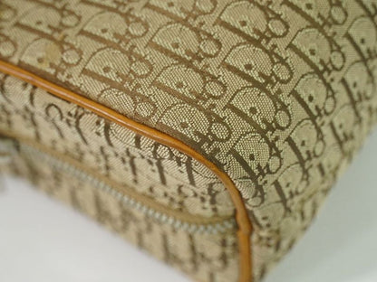 Authentic Christian DIOR Trotter Handbag Canvas Beige Trotter Bag Pre-owned