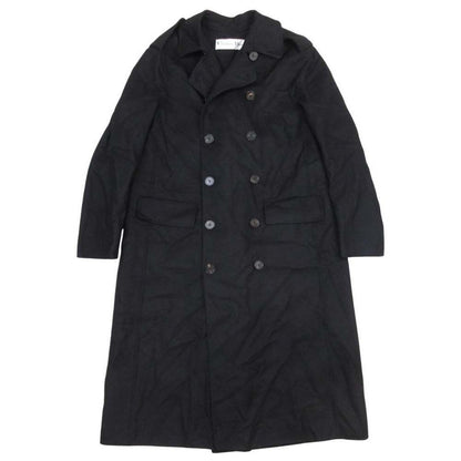 Dior Double Face Melton Trench Coat 2-Way Long 34 Black