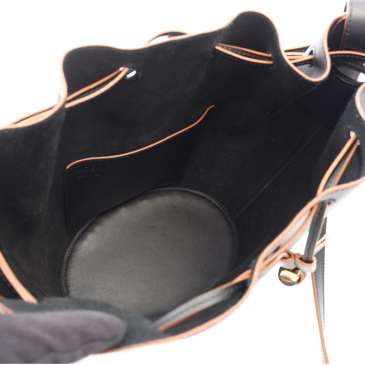 Loewe Shoulder Bag Balloon Drawstring 2-Way Black Leather Anagram — view 3