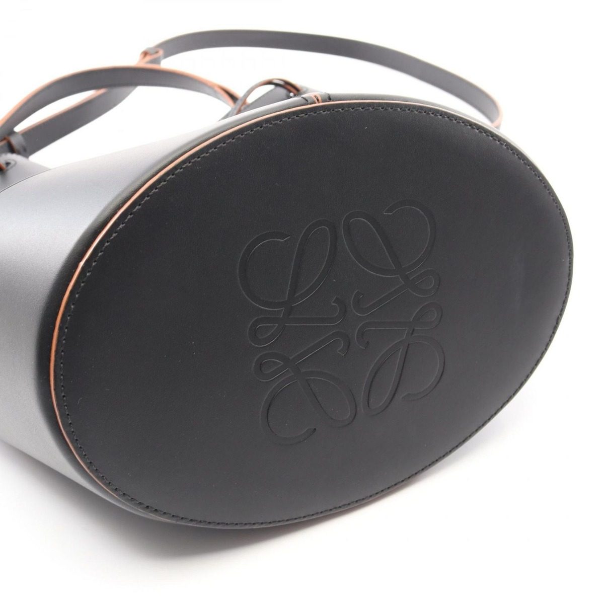 Loewe Shoulder Bag Balloon Drawstring 2-Way Black Leather Anagram — view 7