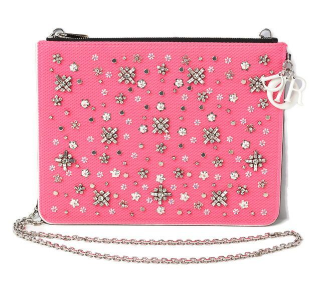 Christian Dior Chain Shoulder Bag Clutch Bag Pouch Christian Dior Bag Rhinestone