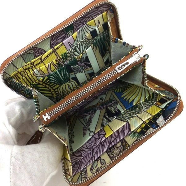 Hermes Azap Silk in Compact Wallet Color Biscuit — view 3