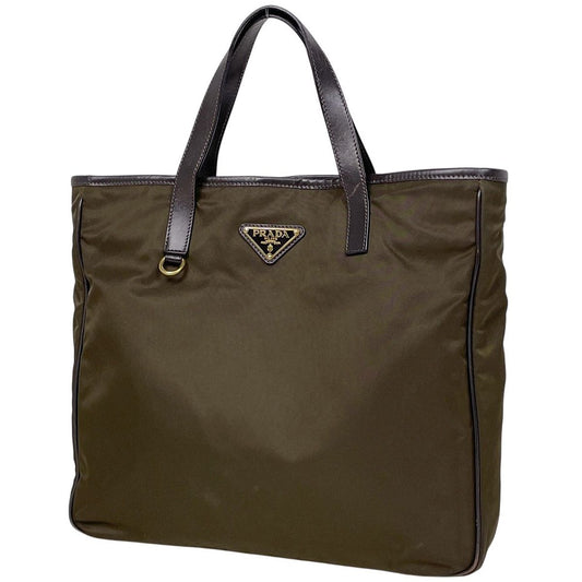 Prada Tote Khaki Nylon Green