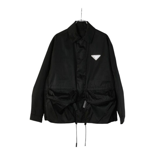 Prada 20 SS Re-Nylon Triangle Plate Tech Blouson Jacket Size xs Sgb404 Black