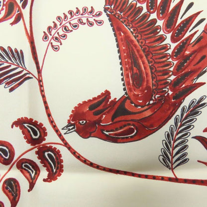 Christian Dior Scarf Silk White Red Paisley Bird Large Size Women Christian Dior