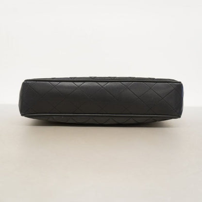 Chanel Shoulder Bag Matelasse Lambskin Black Gold Hardware Women