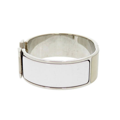 Hermes H Motif Clic Clac GM Bu Metal White Silver Stamped P (2012) Bracelet