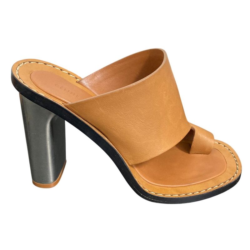 Good Celine Phoebe Period Metal Heel Thong Sandals Size 35 Approx 22cm (8.66in)