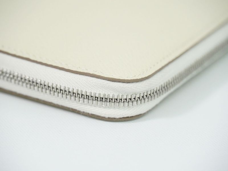 Authentic Hermes Azap Silk Inn Round Zipper Long Wallet U Engraved 2022 Leather