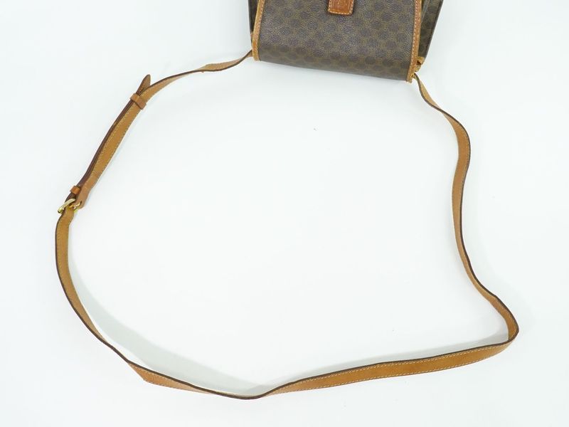 Authentic Celine Macadam Shoulder Bag Pochette PVC Brown Macadam Bag Pre-owned