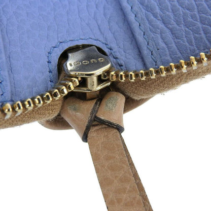 With Box Gucci 2017 354497 Teal Leather Round Zip Wallet Bifold Wallet With