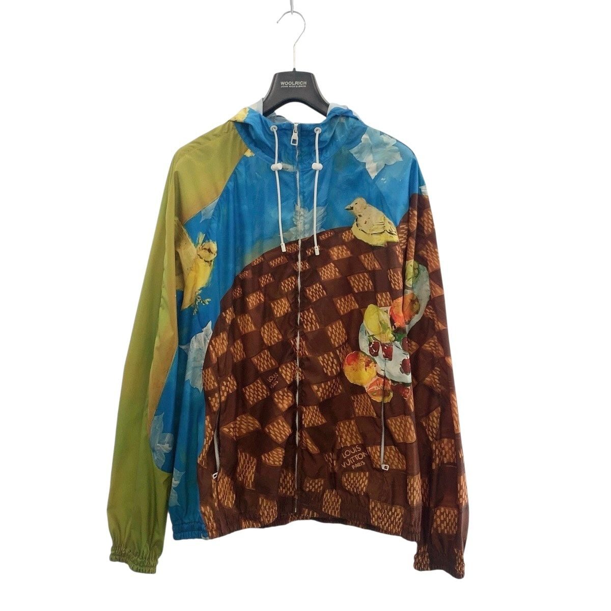Louis Vuitton Damier Feast Windbreaker Jacket Brown Multicolor Polyester Nylon