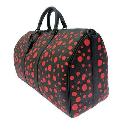 Louis Vuitton M21674 Monogram Keepall Bandoliere 50 X Yayoi Kusama Black 395914