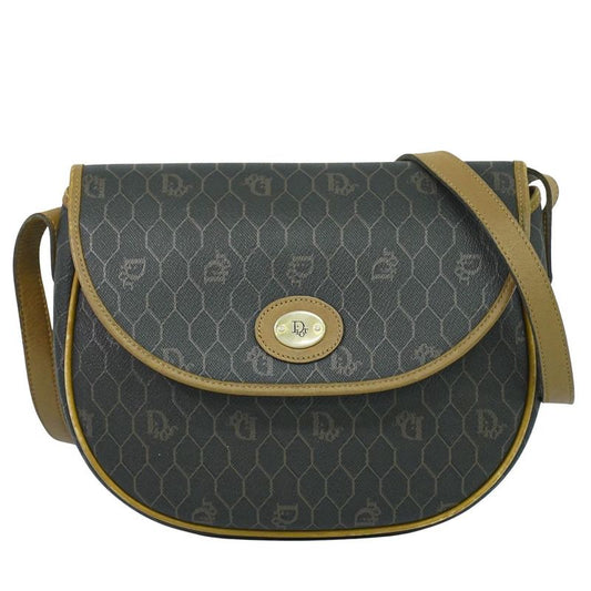 Object Christian DIOR Honeycomb Pattern Shoulder Bag Pochette PVC Black Bag