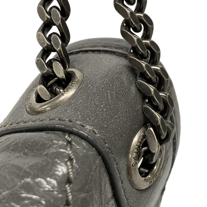 Saint Laurent Paris Shoulder Bag Niki Chain Shoulder Bag Baby 533037 Grey Chain