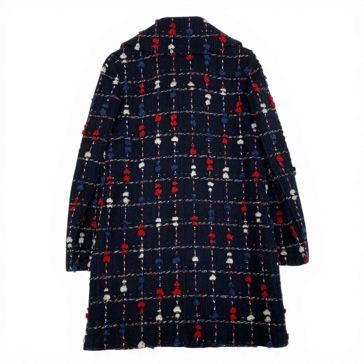 Chanel Cd2 CC Button Tweed Soutien Collar Coat CC 36 Navy — view 3