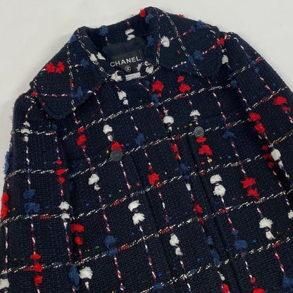 Chanel Cd2 CC Button Tweed Soutien Collar Coat CC 36 Navy — view 5