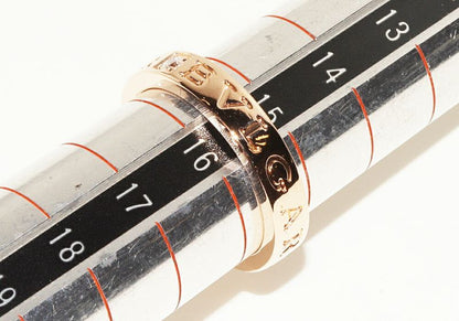 Bulgari Ring 18K Pink Gold Diamond 1P Bzero1 Ring Bulgari Double Logo Ring