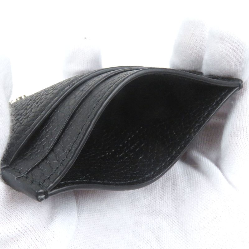 Gucci 771157 Silver Logo Hardware Leather Card Case Business Card Holder Black