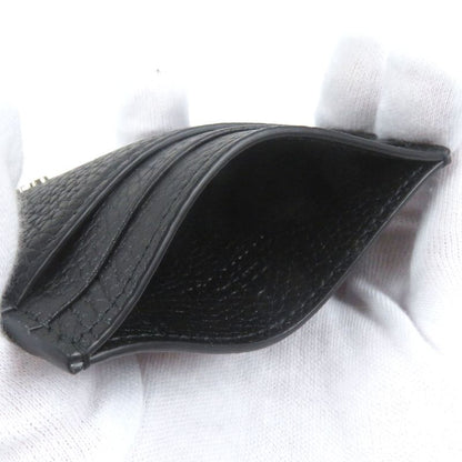 Gucci 771157 Silver Logo Hardware Leather Card Case Business Card Holder Black