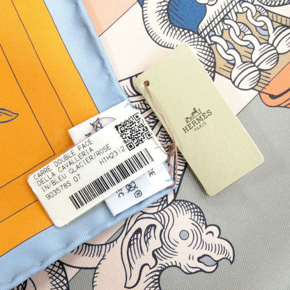 Hermes Carre 90 Double Face Della Cavalleria Silk Multicolor Scarf 0993 Hermes