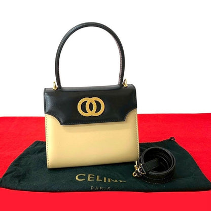 Celine Circle Logo Hardware Calf Leather 2-Way Handbag Shoulder