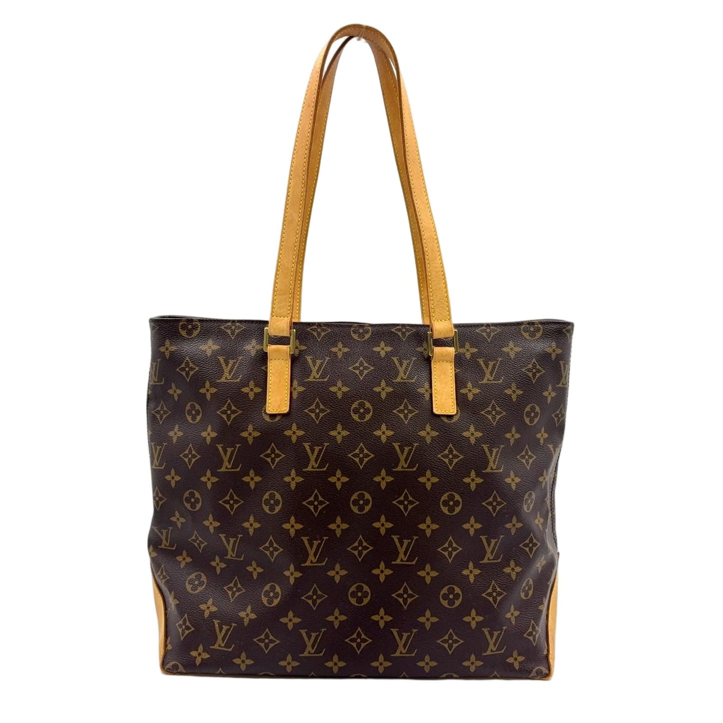 Louis Vuitton Cabas Mezzo Monogram Leather Brown Light Tote Gold