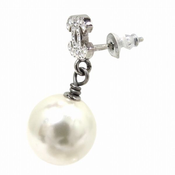 Chanel B19 V Coco Mark Faux Pearl Rhinestone Earrings Branded Accessories