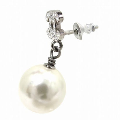 Chanel B19 V Coco Mark Faux Pearl Rhinestone Earrings Branded Accessories