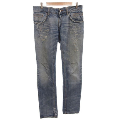 Dolce & Gabbana 14 Denim Pants Jeans Straight Distressed 46 Indigo