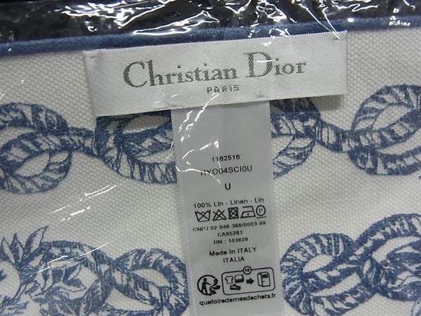 Christian Dior Rêve D'infini Linen Tablecloth Tableware Ivory And Blue Bi9424