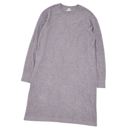 Hermes Knit 20AW Dress Sweater Long Sleeve Total Top Women 38(M Equivalent) Gray